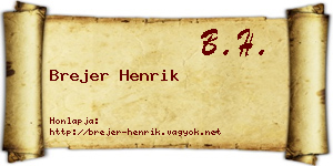 Brejer Henrik névjegykártya